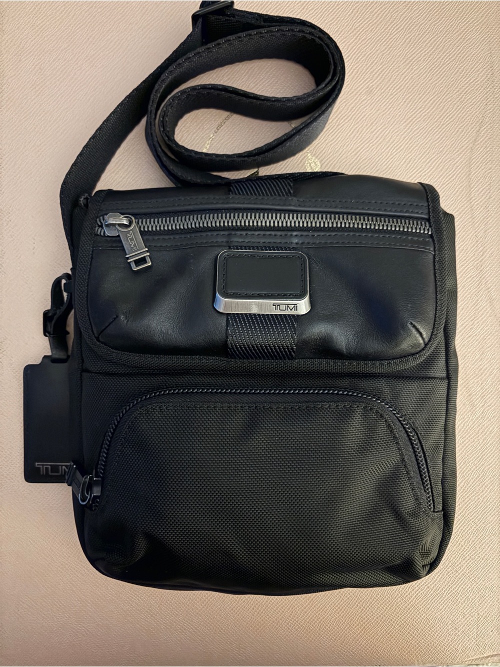 Tumi Black Compact Messenger Crossbody Bag